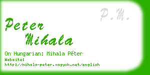 peter mihala business card