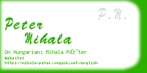 peter mihala business card